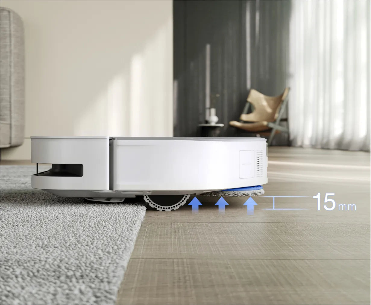 Robot hút bụi Ecovacs Deebot X5 Pro Omni tự đổ bụi, sấy khô và làm sạch sát cạnh.