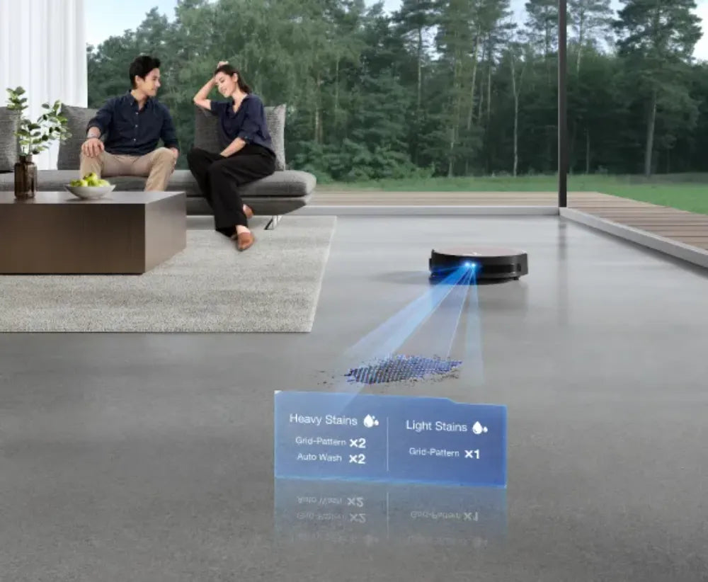 Robot hút bụi Ecovacs Deebot X11 OmniCyclone lau con lăn, trạm không túi, giặt nước nóng 75°C và chống rối tóc.