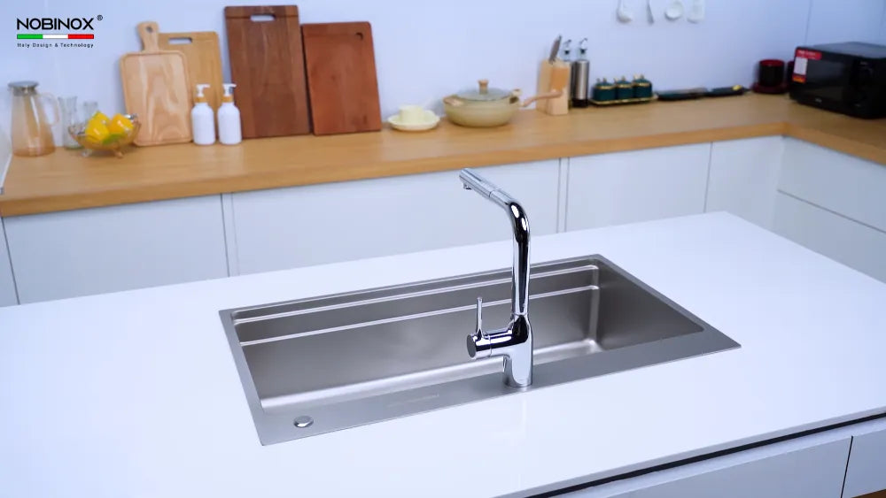 Chậu bếp LIRA NJ564D - Mặt chậu rộng, dễ thao tác
