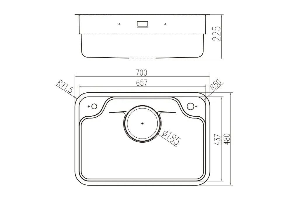 kích thước Chậu bếp LIKEN NL770D
