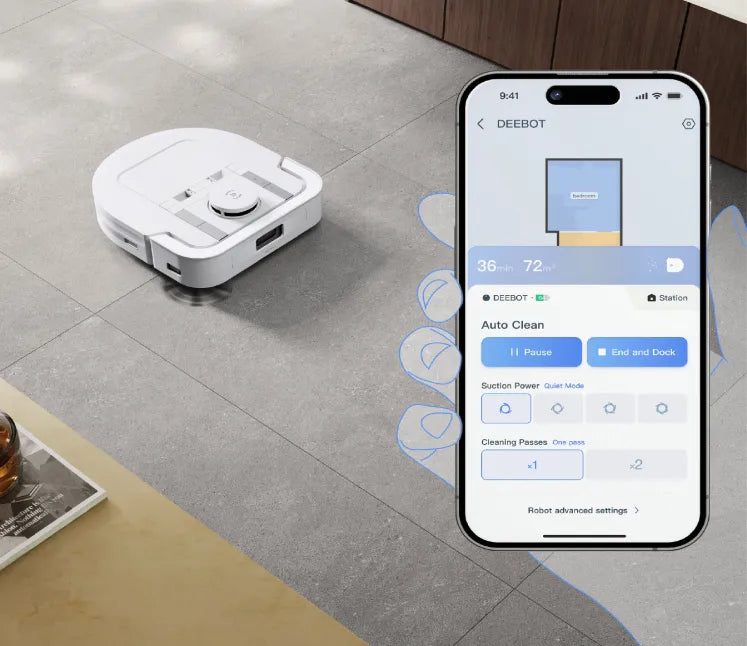 Điều khiển qua ứng dụng Ecovacs Home