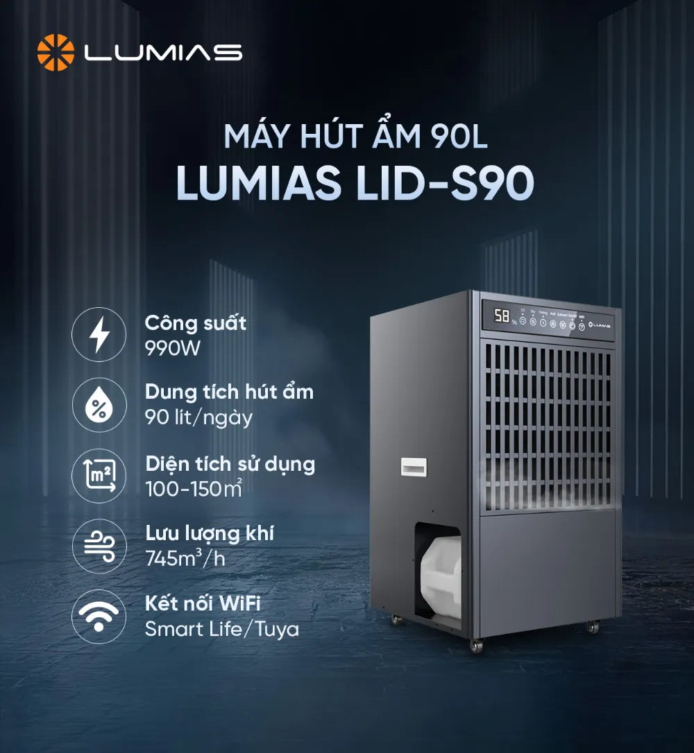  Máy hút ẩm công nghiệp Lumias LID-S90 có công suất 990W