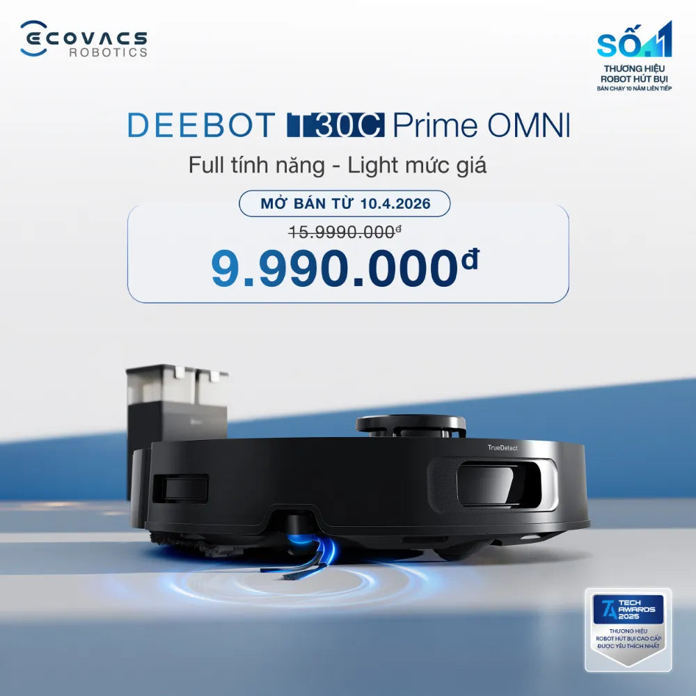 Deebot T30C Prime Omni giá dễ tiếp cận. 