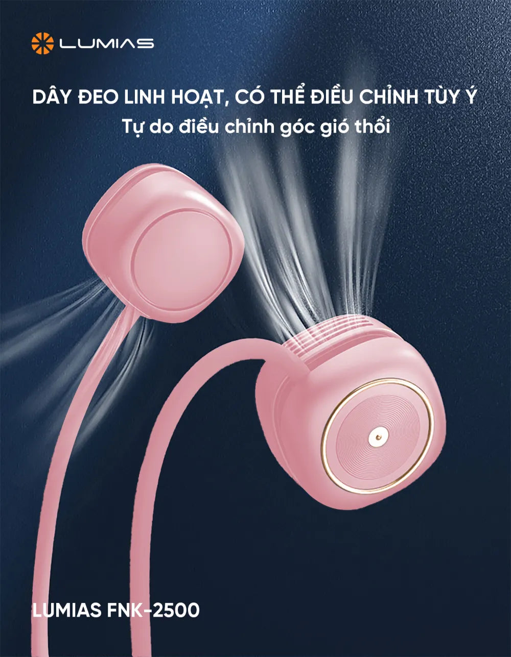 Quạt đeo cổ Lumias FNK có dây đeo linh hoạt
