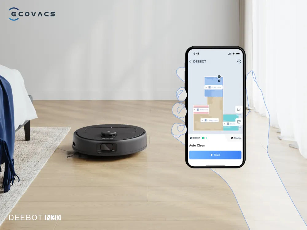 Robot hút bụi lau nhà Ecovacs Deebot N30 điều khiển bằng Ứng dụng ECOVACS HOME