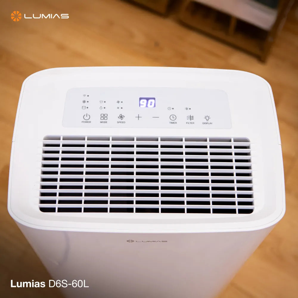 Máy hút ẩm kiêm lọc khí Lumias D6S-60L  phù hợp không gian lớn 160m²