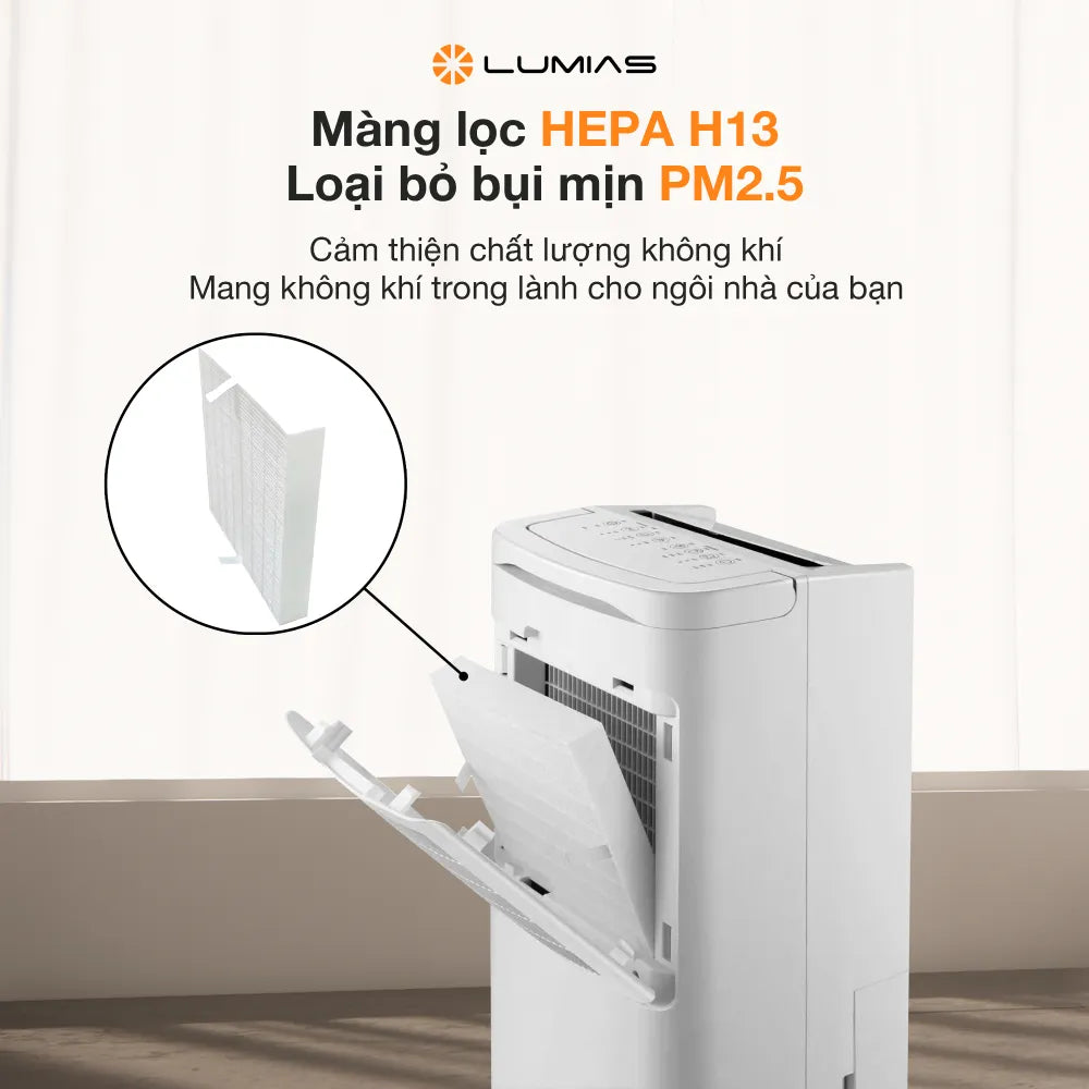 Máy hút ẩm kiêm lọc khí Lumias D6S-26L loại bỏ bụi mịn