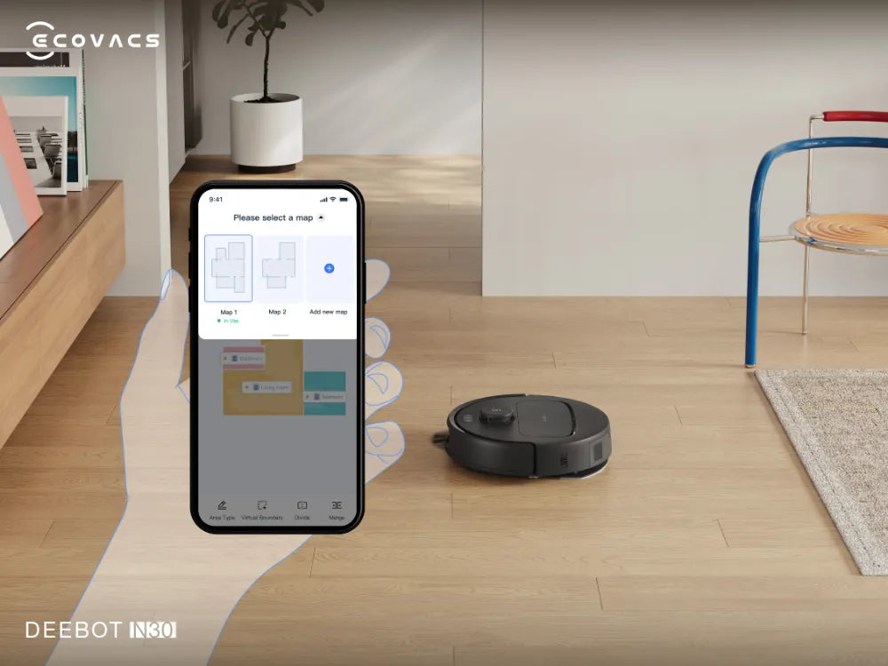 Robot hút bụi lau nhà Ecovacs Deebot N30  công nghệ lập bản đồ thông minh