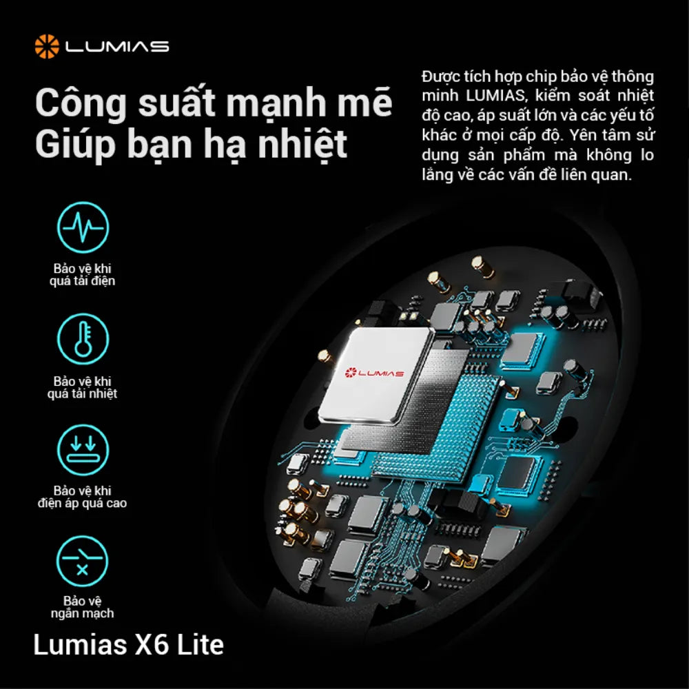 Quạt tích điện Lumias X6 Lite coogn suất mạnh mẽ