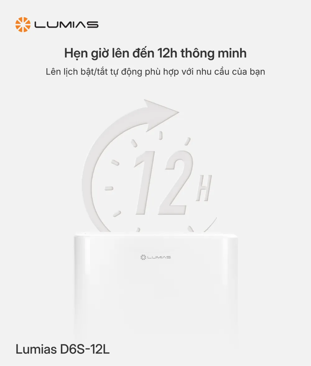 Máy hút ẩm Lumias D6S-12L hẹn giwof thông minh