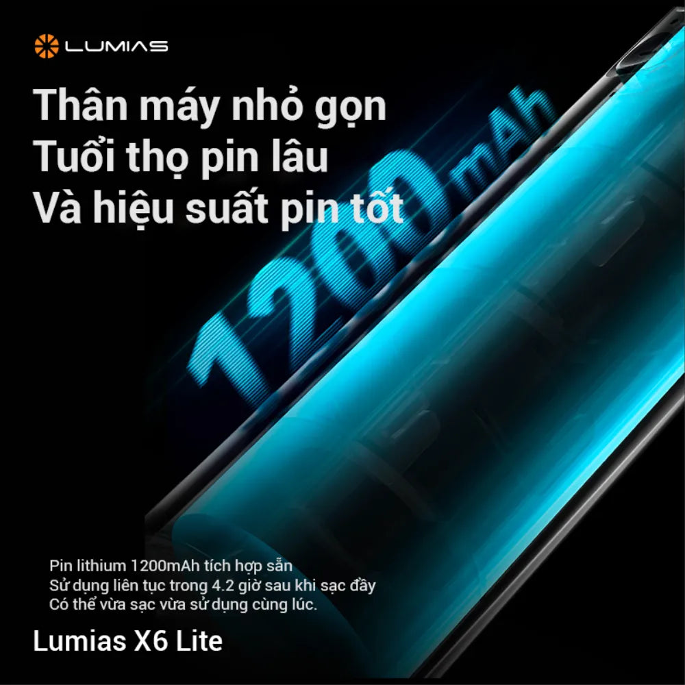 Quạt tích điện Lumias X6 Lite thân máy nhỏ gọn