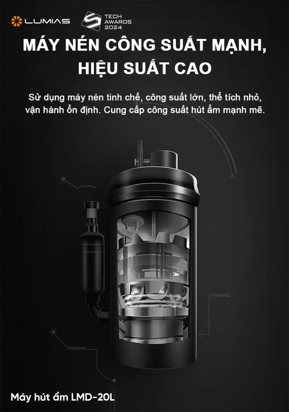 Máy hút ẩm Lumias LMD-20L công suất cao