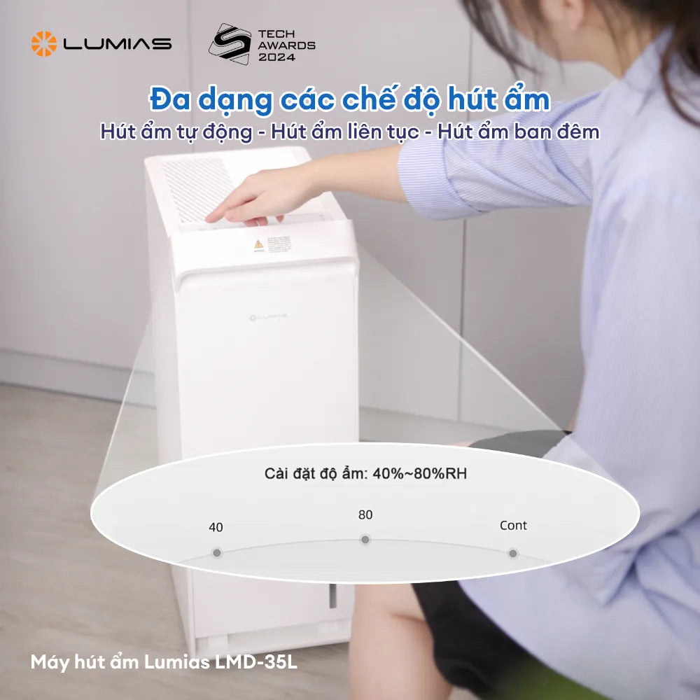 Máy hút ẩm Lumias LMD-50L - Hút ẩm 50 lít/ngày, phù hợp không gian 70-120m²
