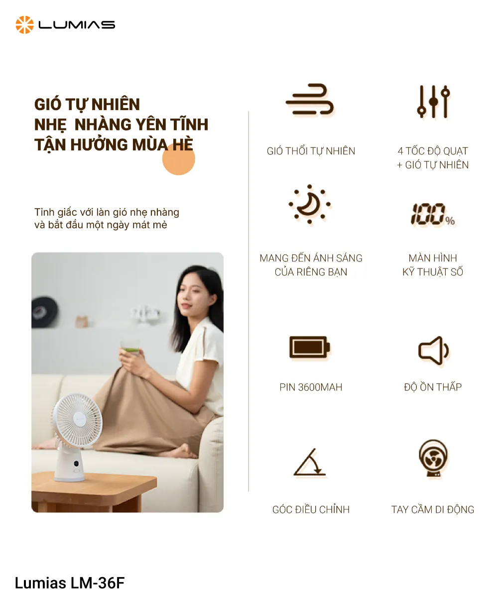 Các tính năng Quạt để bàn Lumias LM-36F 
