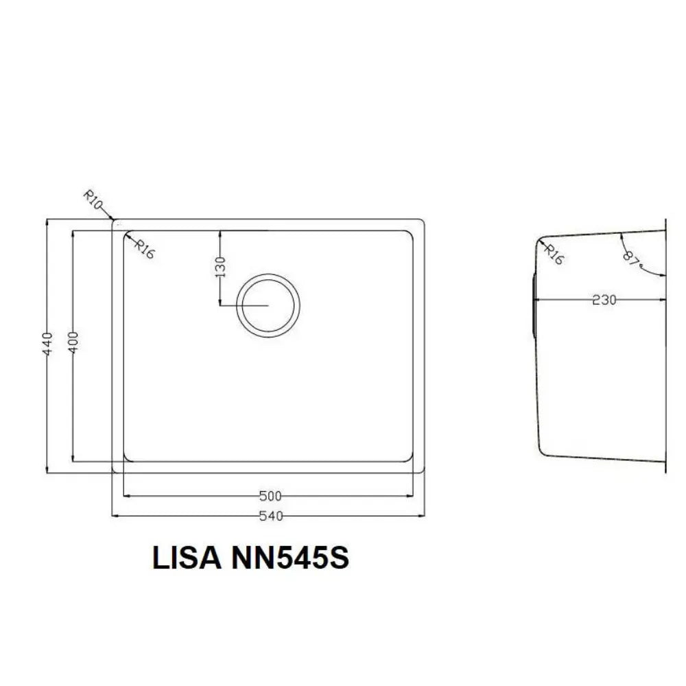 thông số Chậu bếp Nobinox LISA Stone NN545S