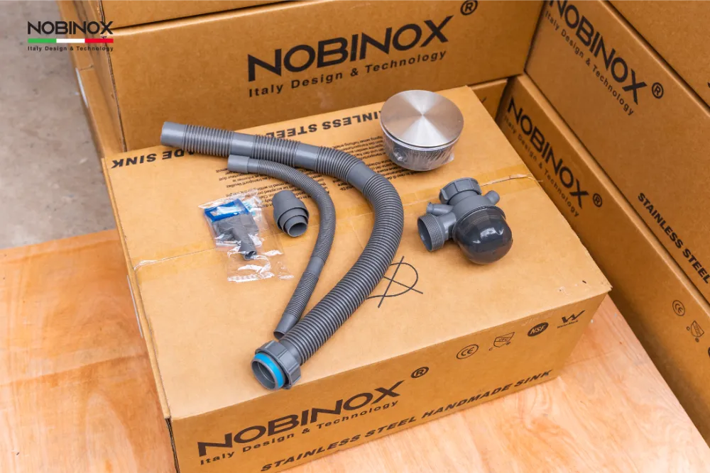 Chậu bếp Nobinox LISA Stone NN645S tặng phụ kiện