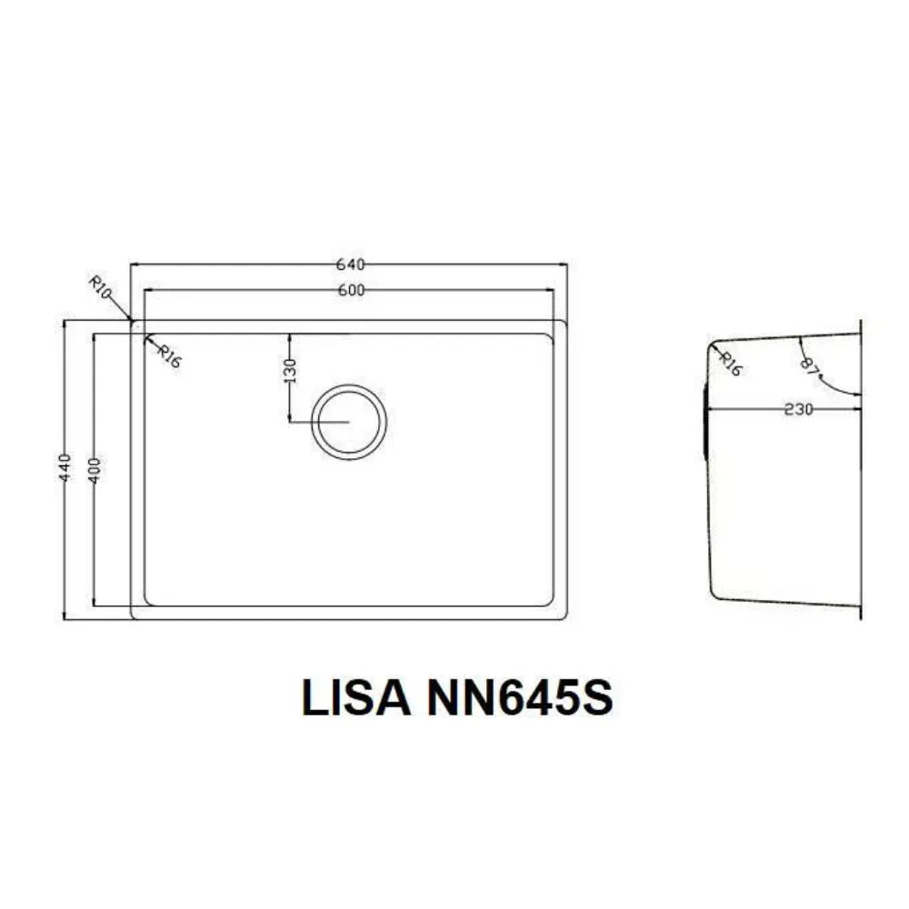 thông số Chậu bếp Nobinox LISA Stone NN645S