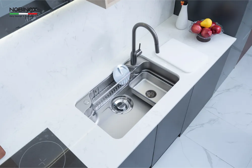 Chậu bếp LIKEN NL780 inox 304 | Kích thước 750x480mm |Lòng sâu 225mm