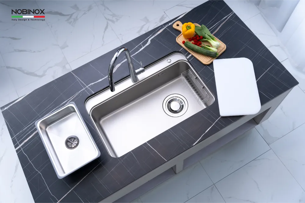 Chậu bếp MONO VA207 inox 304, lòng sâu 230mm