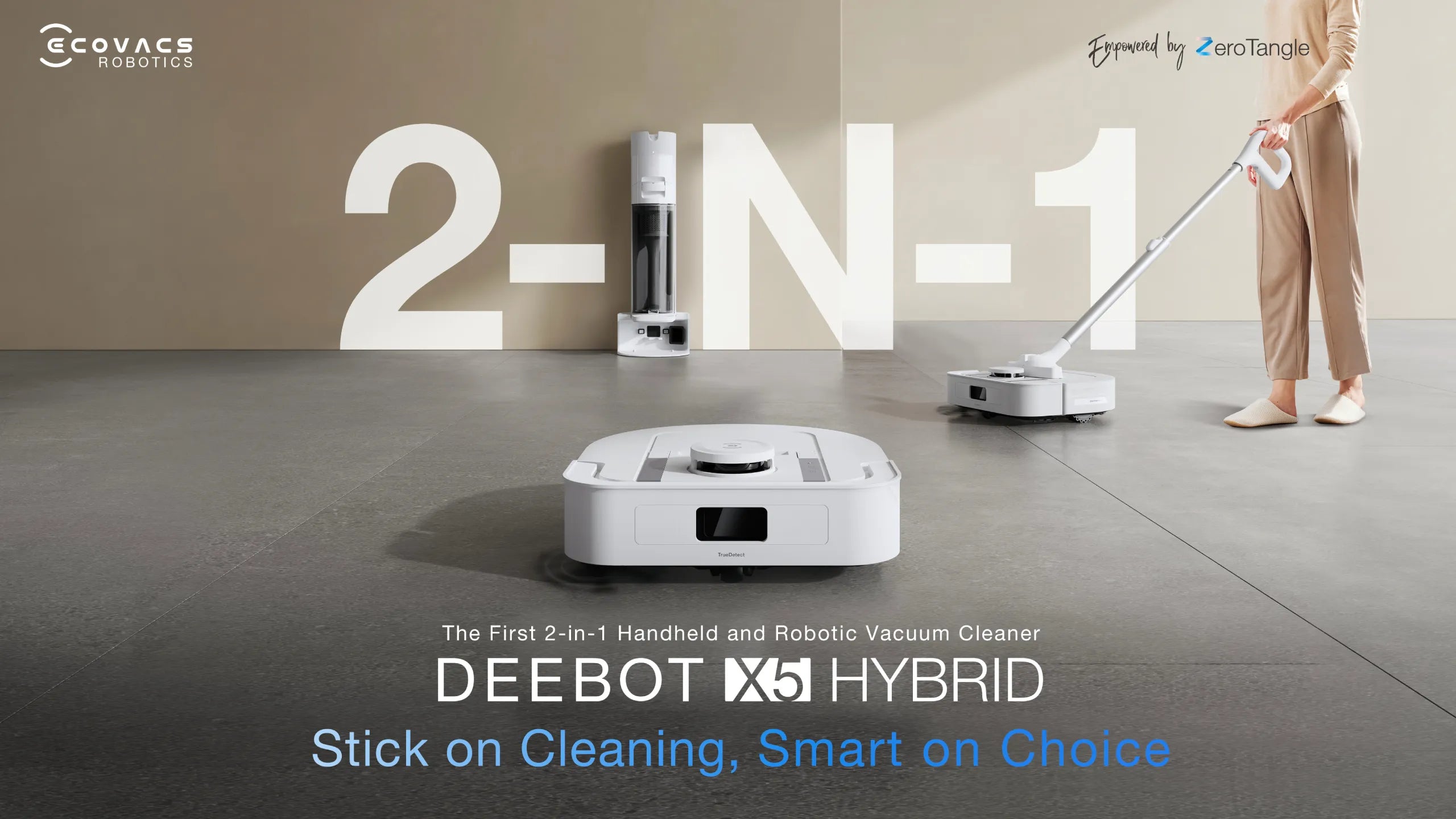 Ecovacs Deebot X5 Hybrid - Robot hút bụi kết hợp cầm tay
