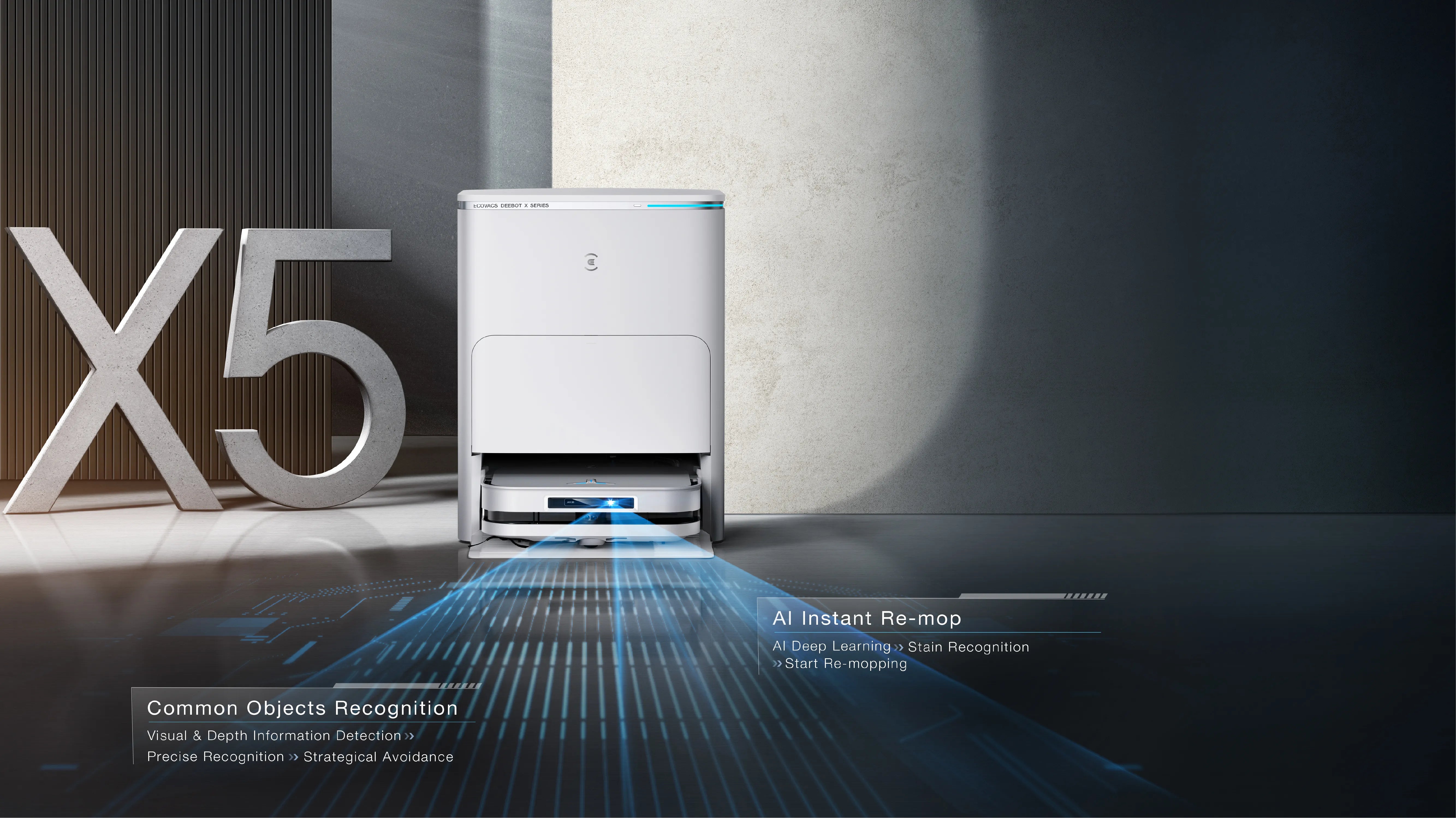 Robot hút bụi Ecovacs Deebot X5 Pro Omni lạm sạch x5