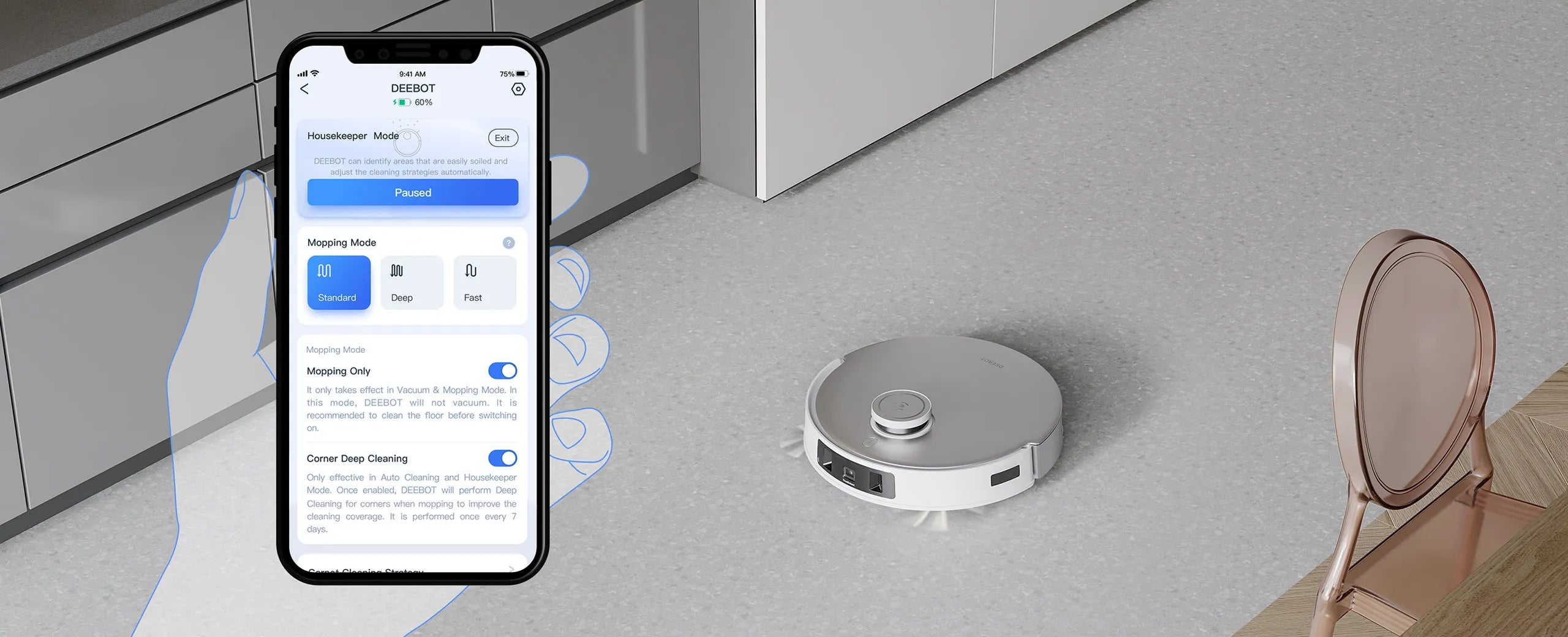 Deebot T20 Omni lực hút 7.100 Pa