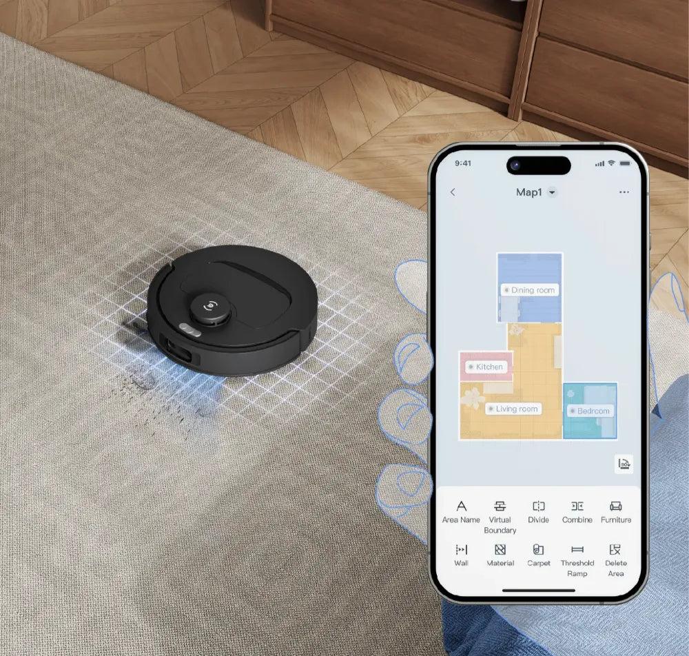Điều khiển qua Ứng dụng Ecovacs Home