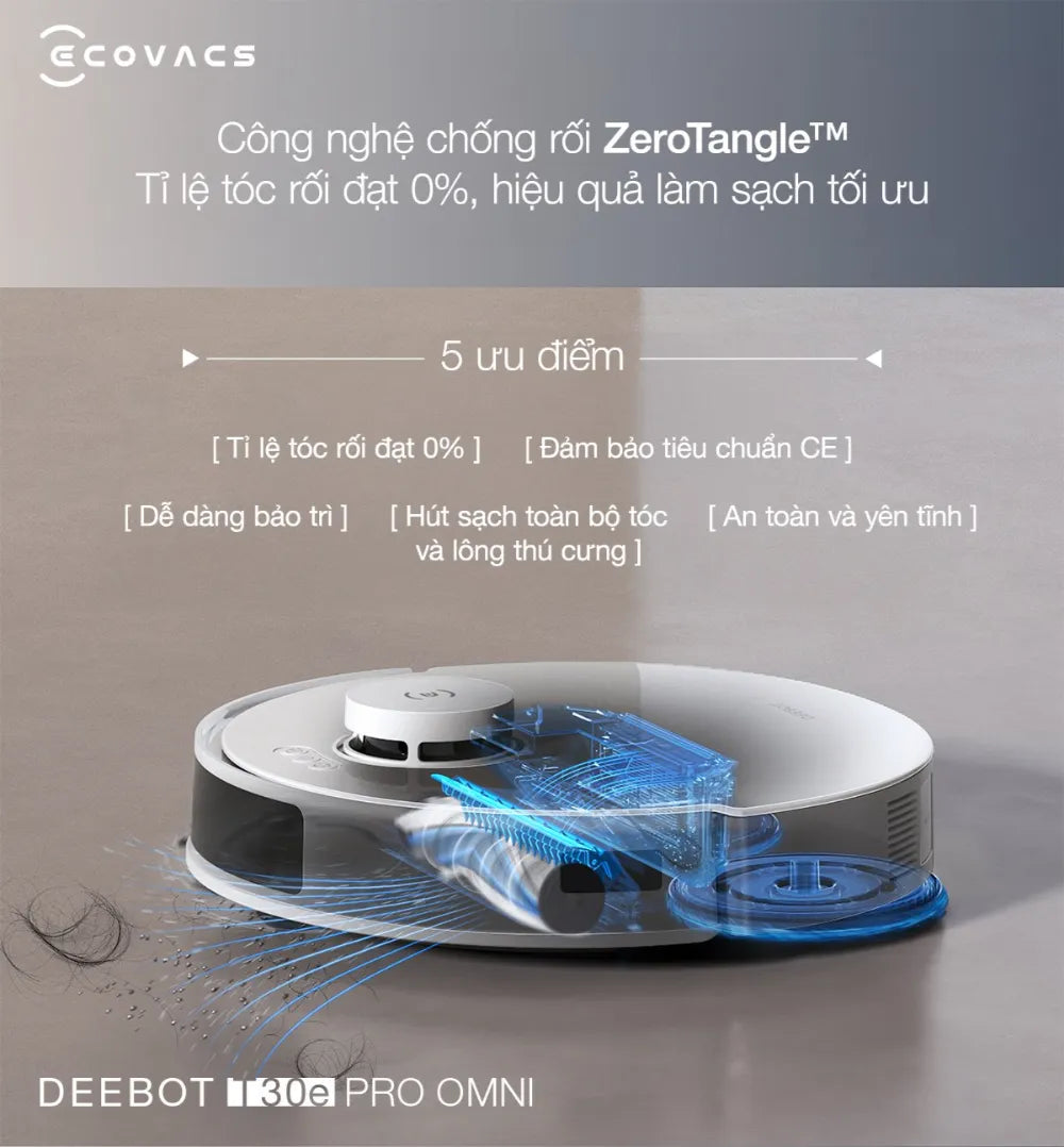 Deebot T30e Pro Omni công nghệ chống rối
