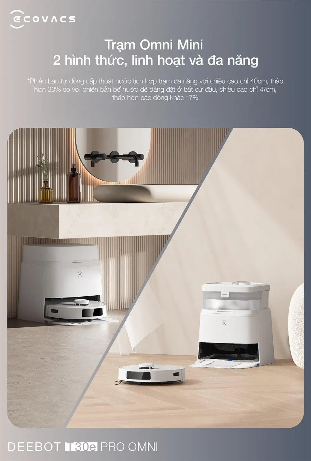Deebot T30e Pro Omni công nghệ TruEdge làm sạch cạnh