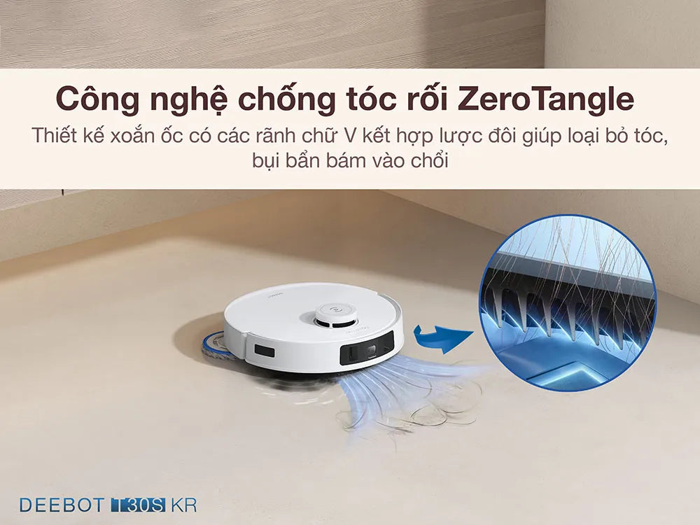 Robot hút bụi lau nhà Ecovacs Deebot T30S KR công nghệ chống rối tóc