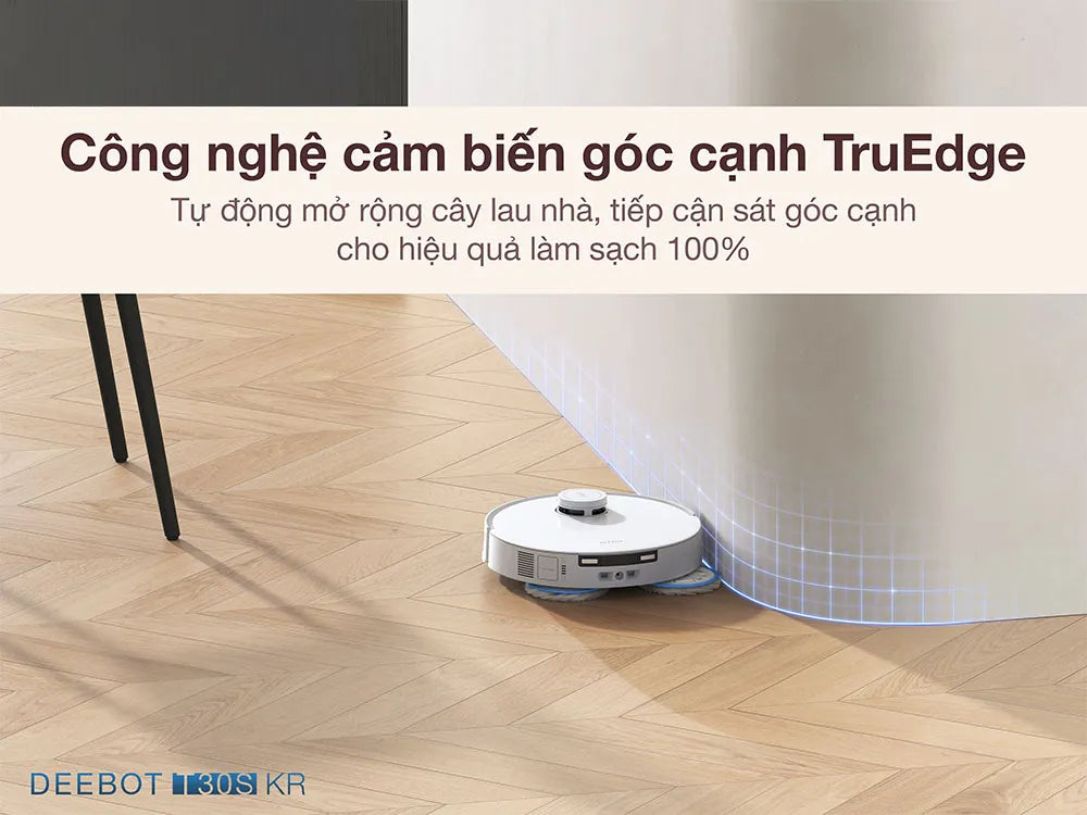 Robot hút bụi lau nhà Ecovacs Deebot T30S KR công nghệ lau xoay, lau sát cạnh