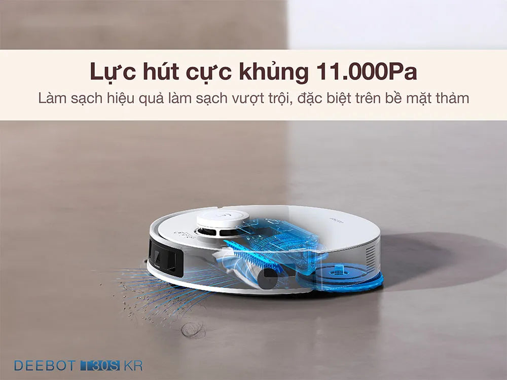 Robot hút bụi lau nhà Ecovacs Deebot T30S KR Lực hút 11.000Pa