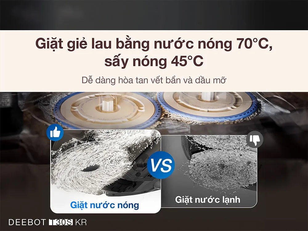 Robot hút bụi lau nhà Ecovacs Deebot T30S KR Công nghệ lau xoay OZMO Turbo