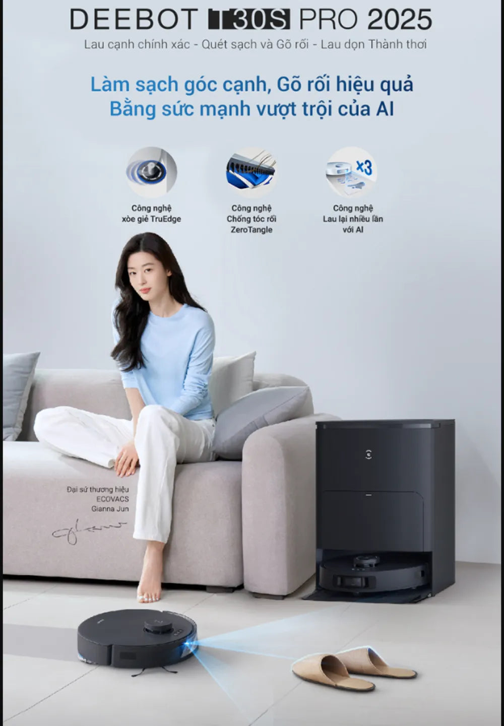 Robot hút bụi lau nhà Ecovacs DEEBOT T30S PRO