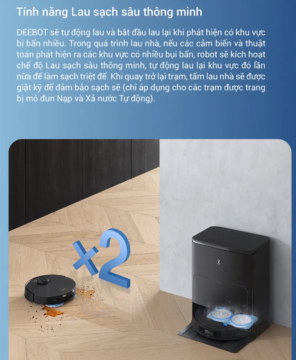 DEEBOT T30S PRO tập trung vào khả năng làm sạch cạnh tường