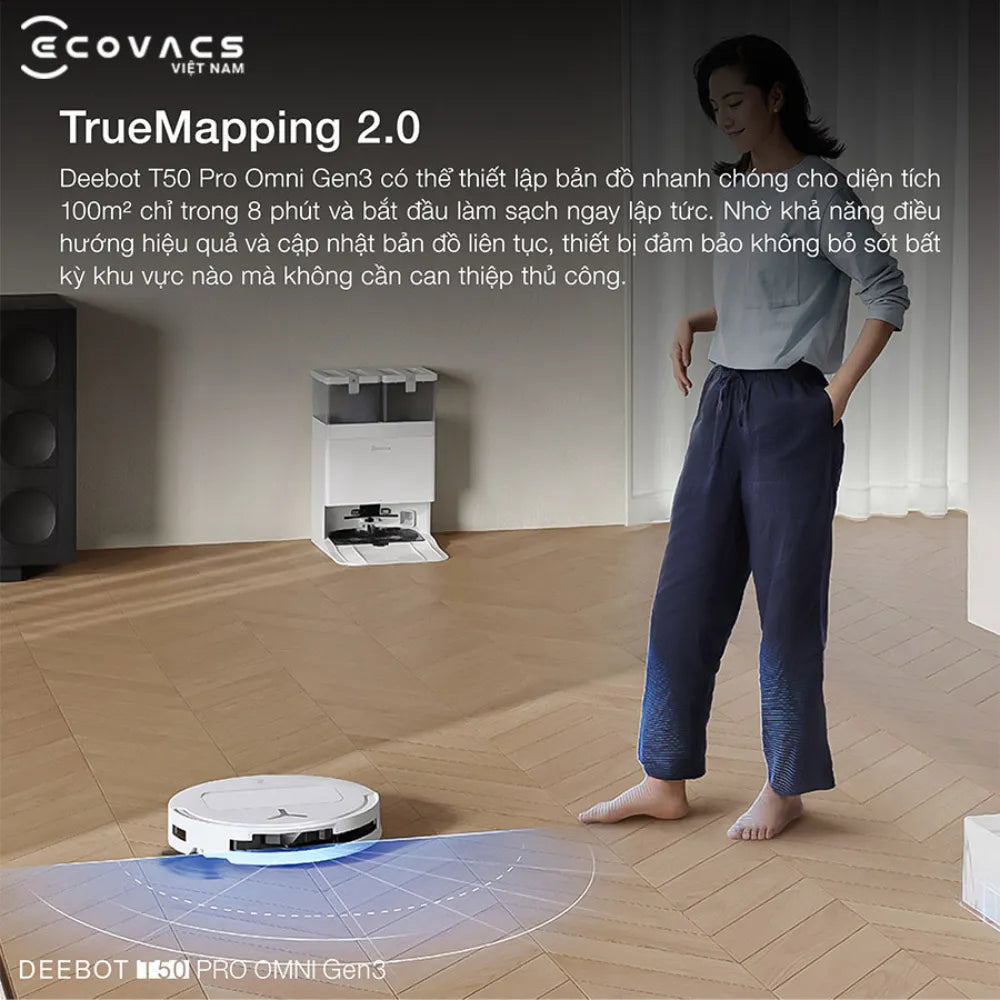  DEEBOT T50 PRO OMNI Gen3 giúp robot làm sạch ổn định