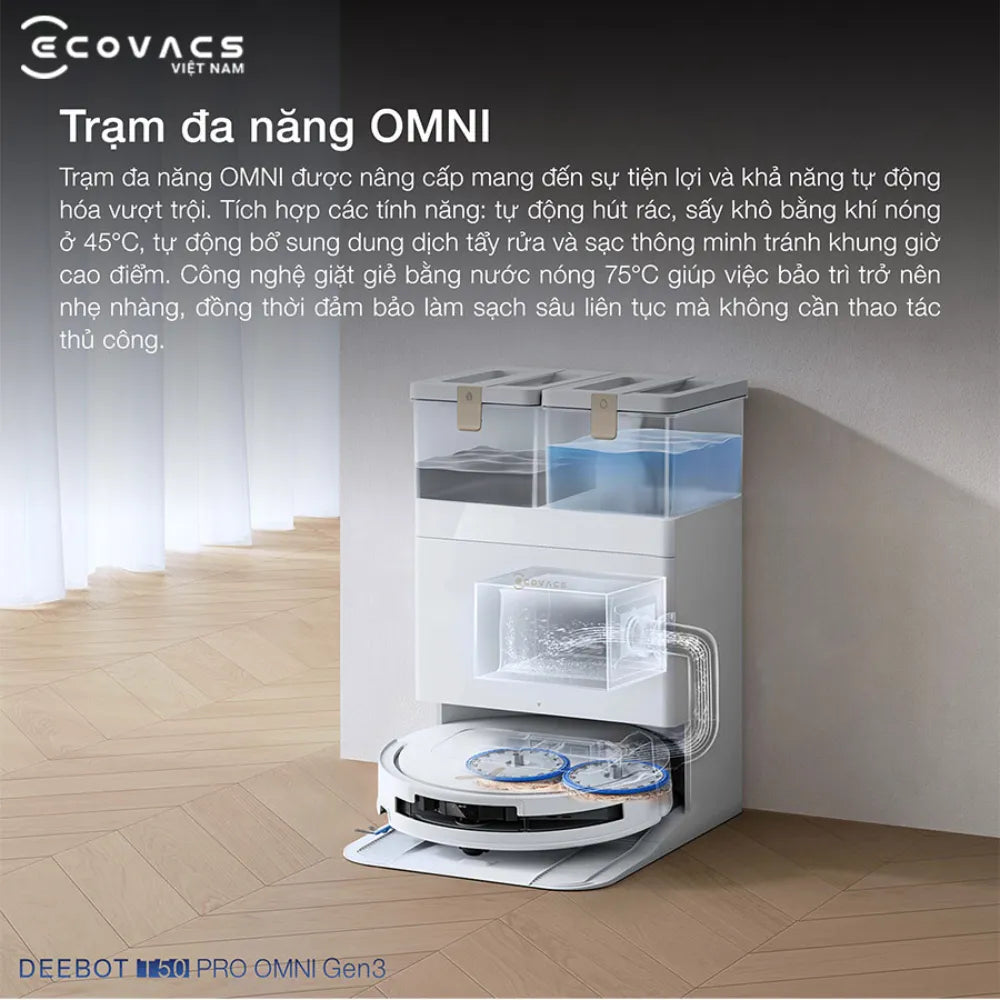 DEEBOT T50 PRO OMNI Gen3 trạm sạc đa năng