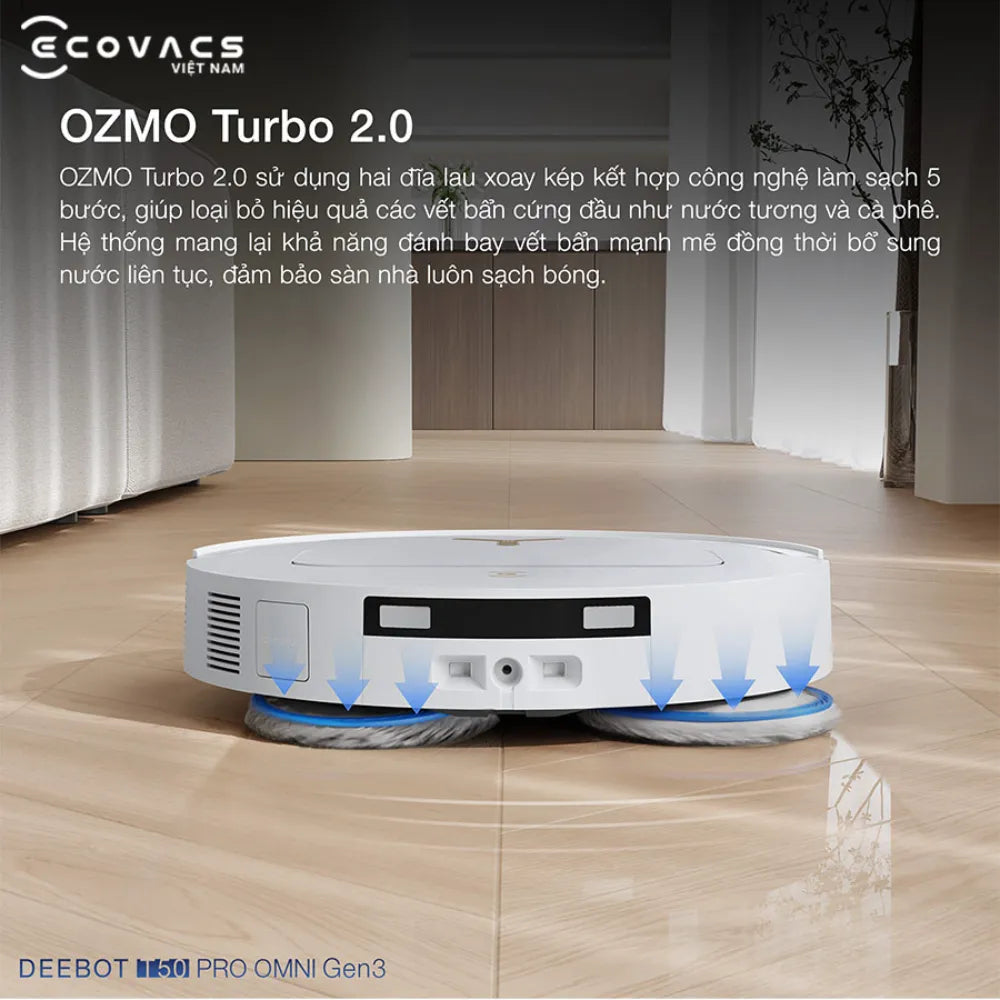 DEEBOT T50 PRO OMNI Gen3 đĩa lau xoay kép