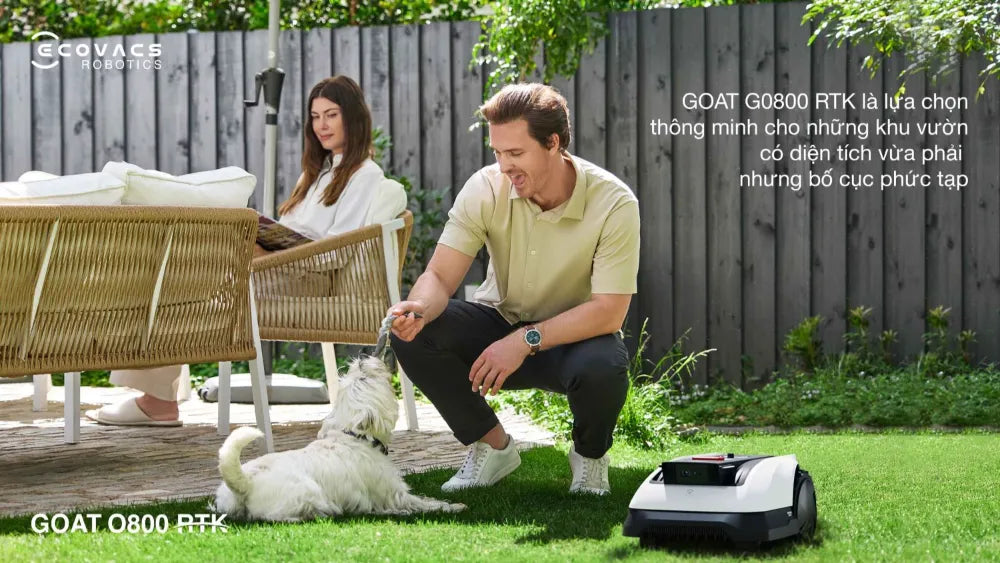 Robot cắt cỏ GOAT O800 RTK dành cho những khu vườn phức tạp