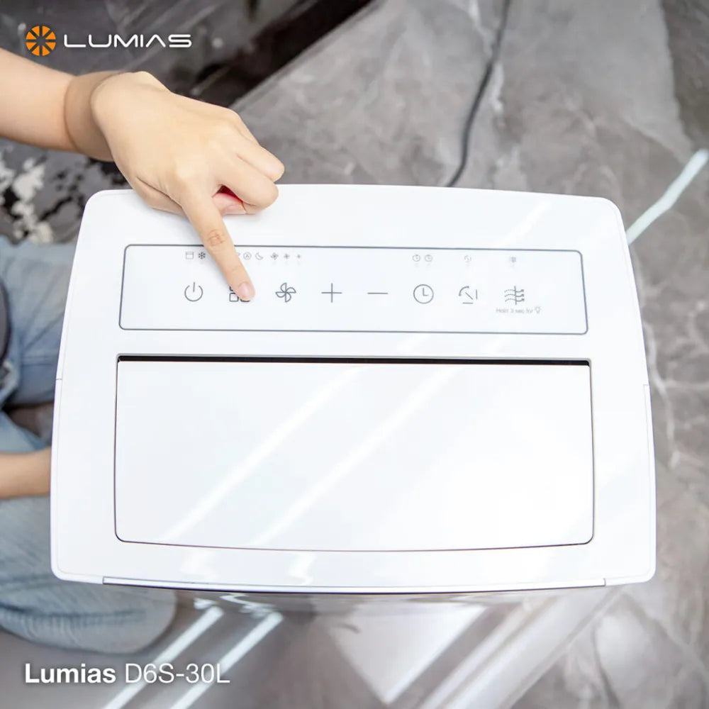 Máy hút ẩm kiêm lọc khí Lumias D6S-30L  phù hợp không gian 125m²