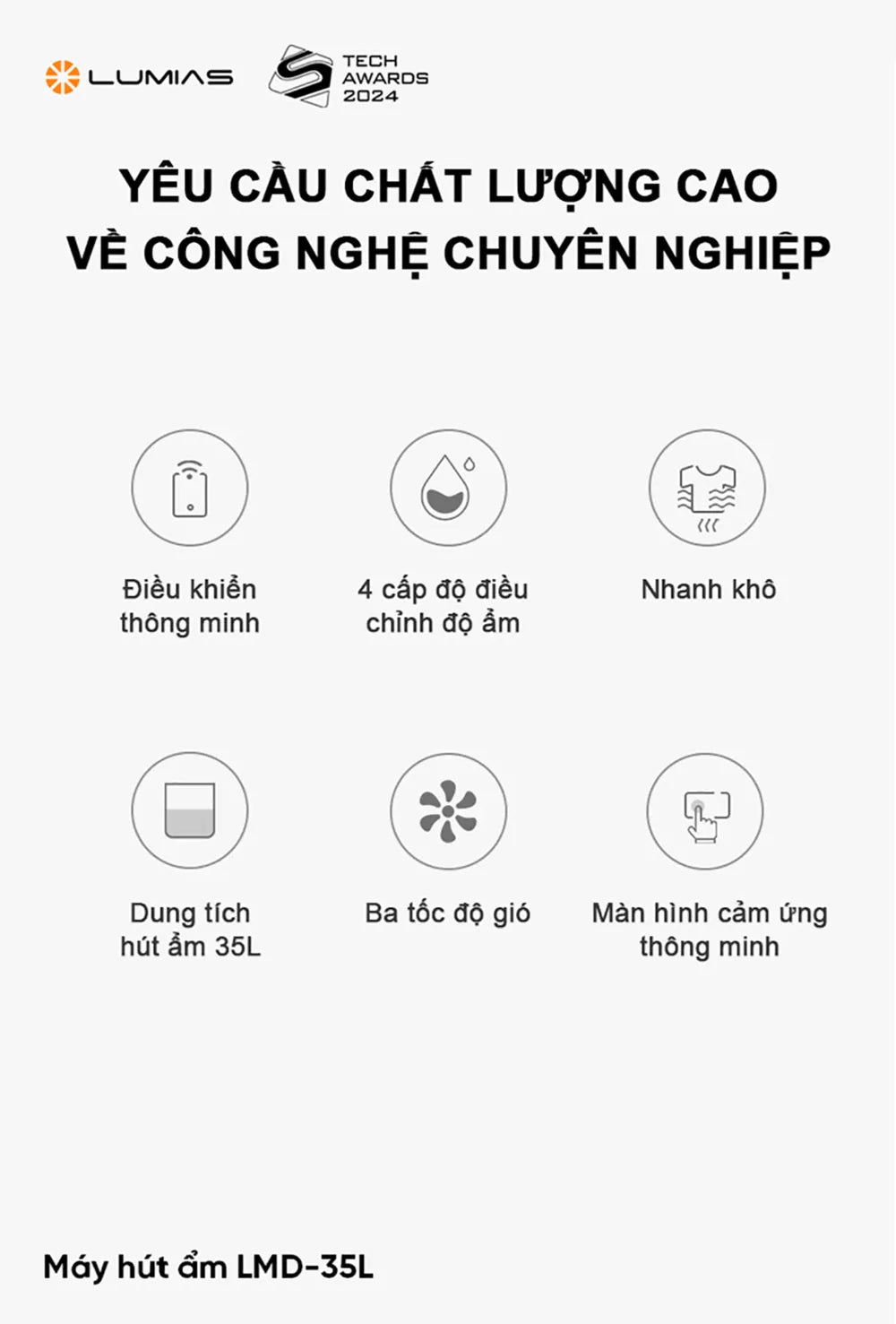 Máy hút ẩm Lumias LMD-35L công nghệ cao
