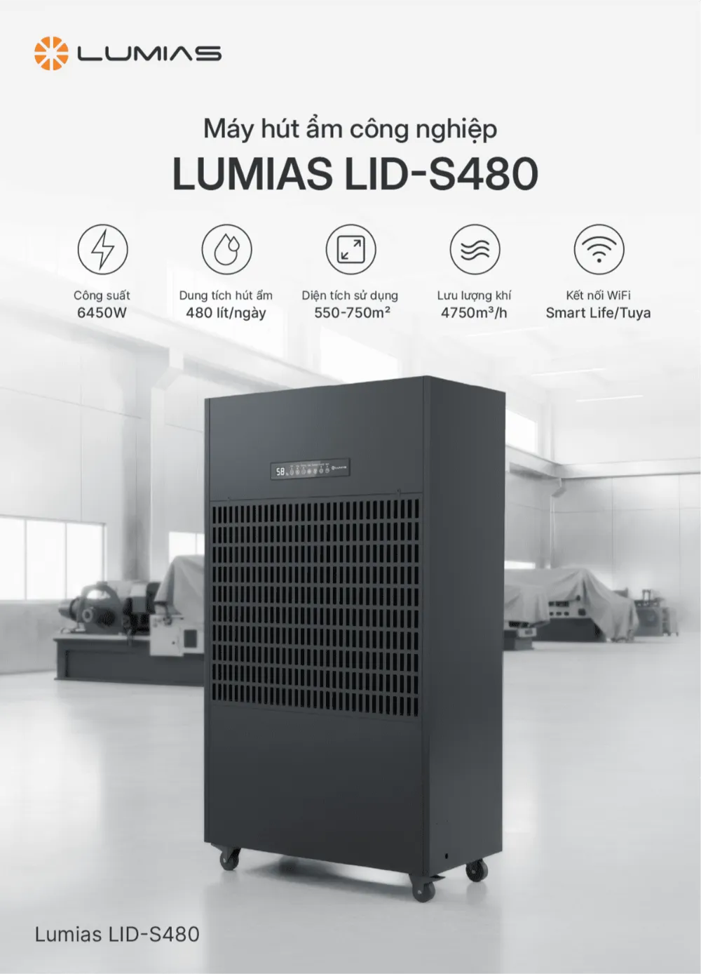 Lumias LID-S480 hút ẩm công nghiệp