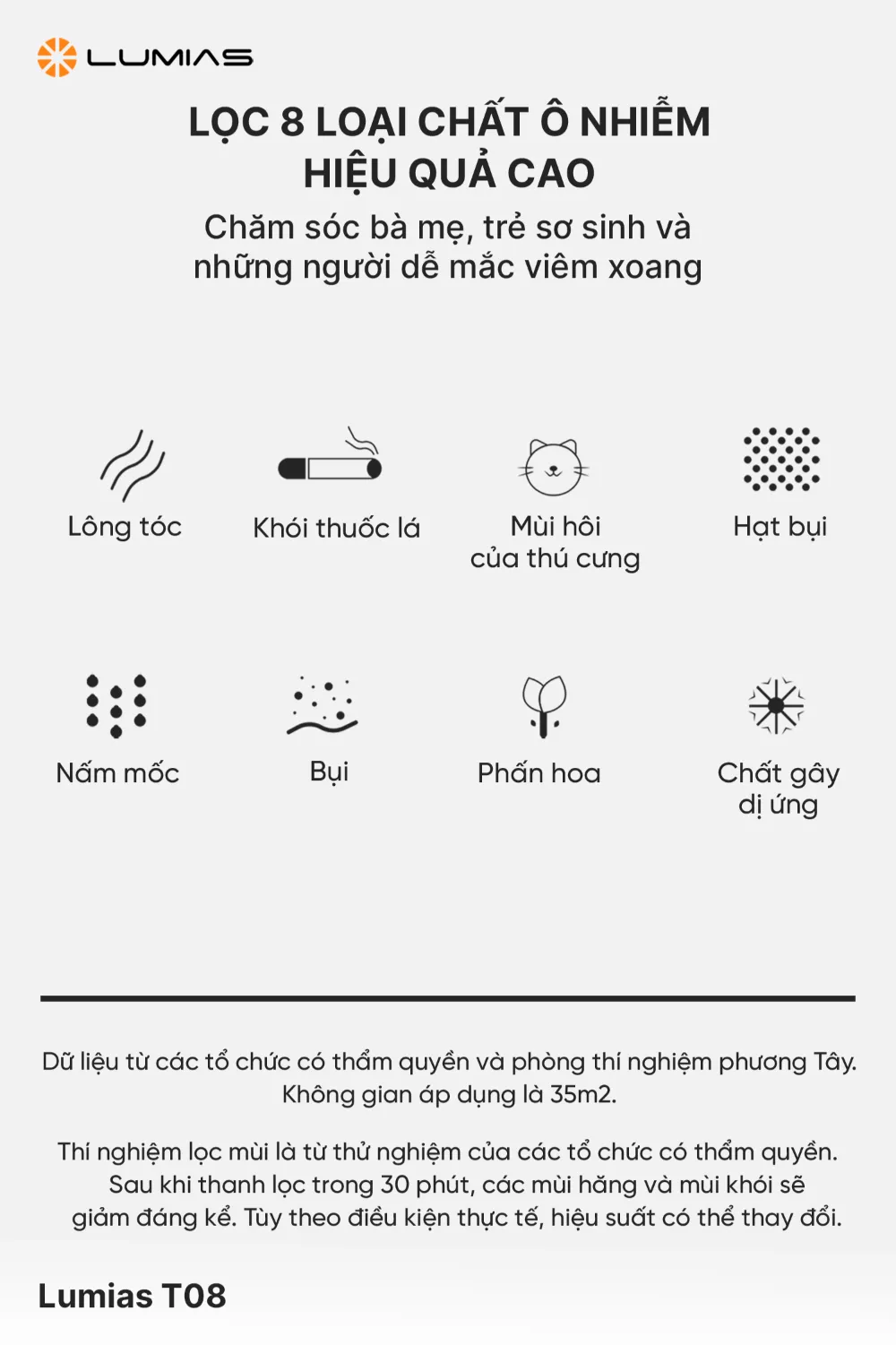 Quạt không cánh Lumias T08 có lọc không khí 5 lớp, điều khiển từ xa