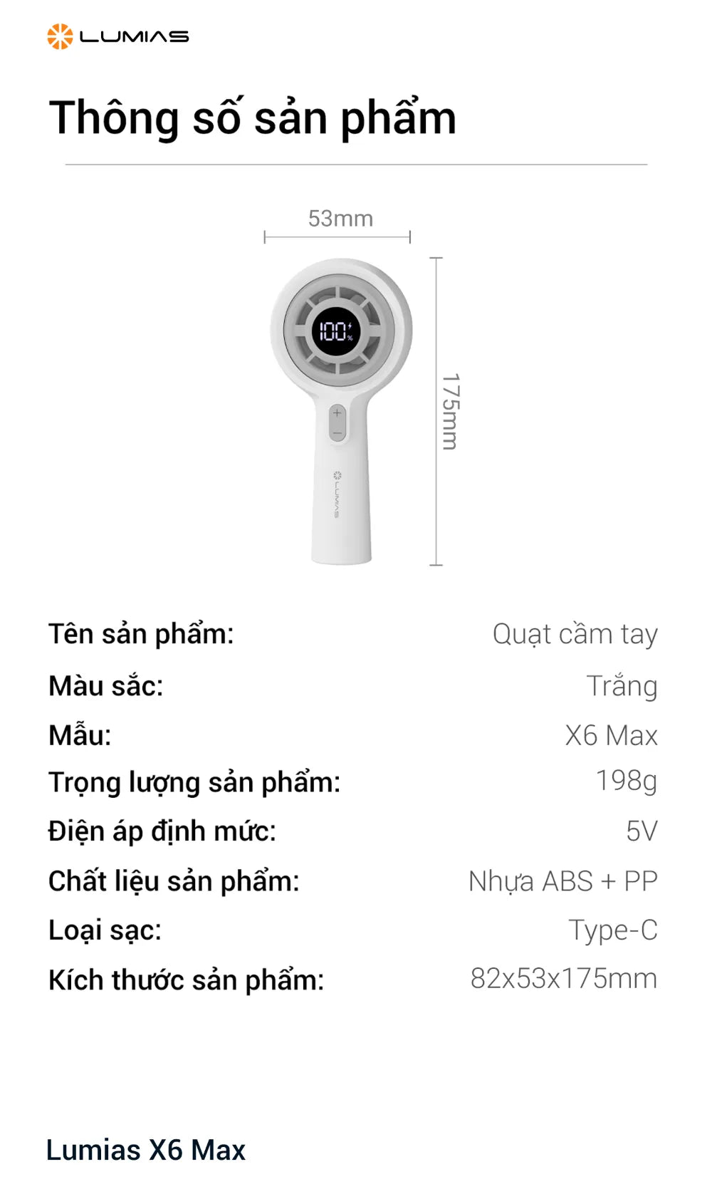 Thông số Lumias X6 Max 