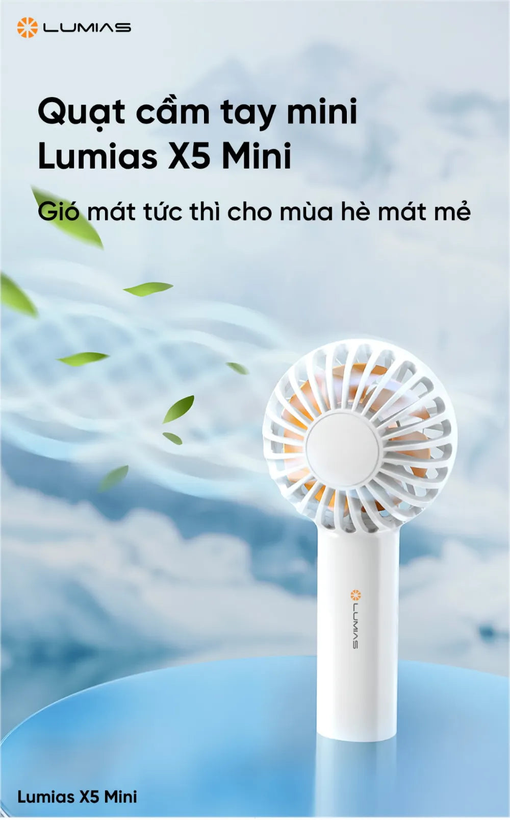 Quạt cầm tay Lumias X5 mini pin 1200mAh