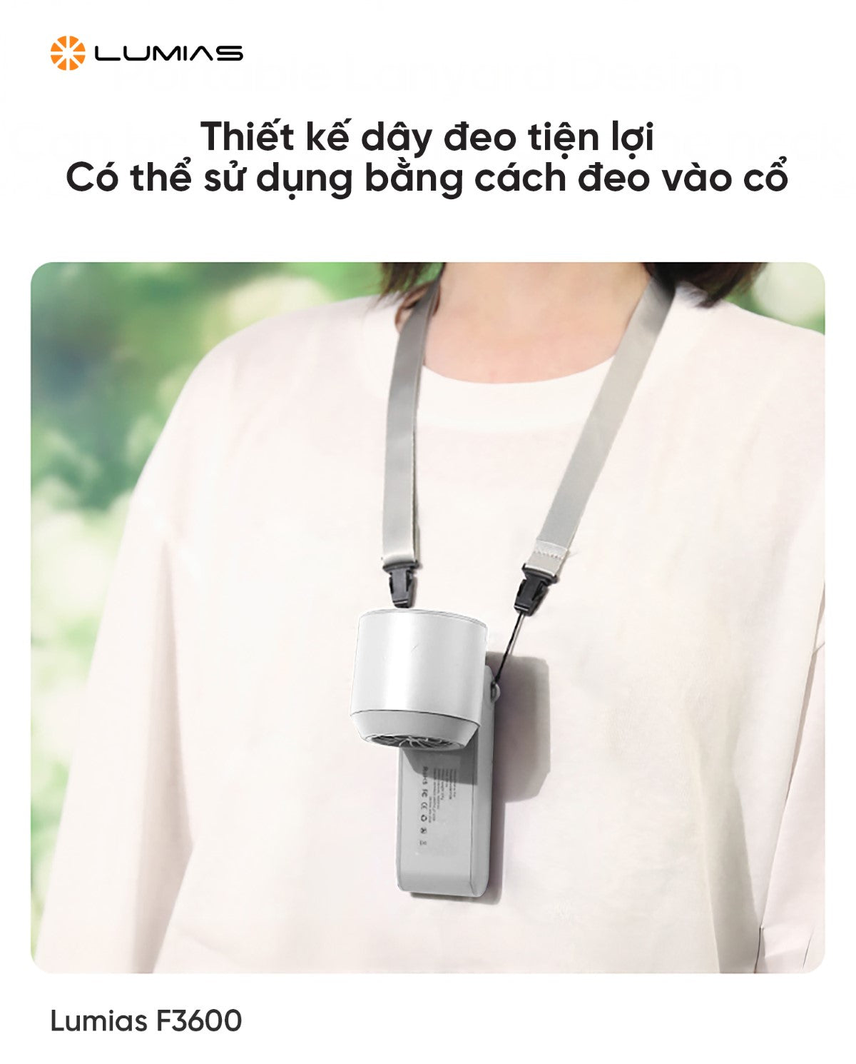 Quạt cầm tay mini Lumias F3600 có pin 3600mAh