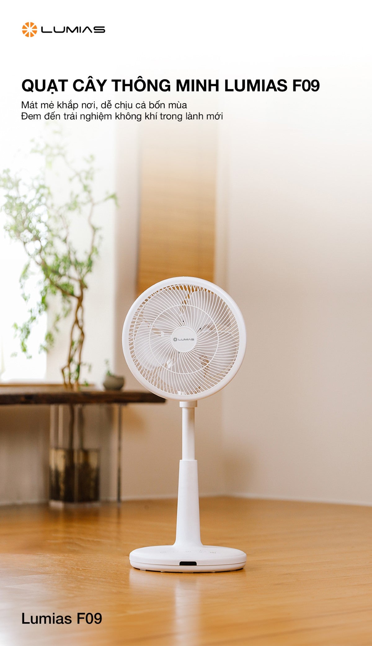  Quạt cây Lumias F09 có 8 cấp độ gió
