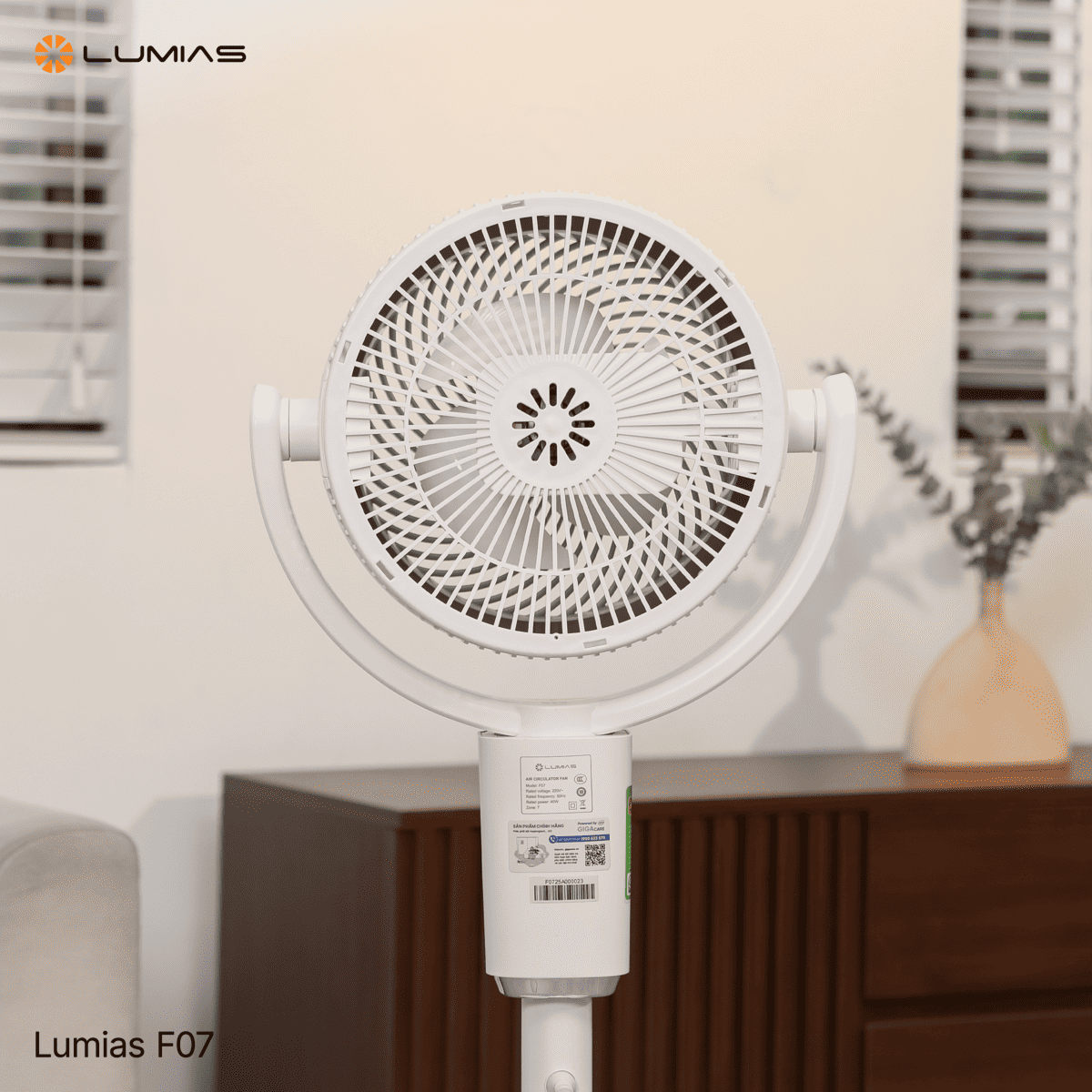 Quạt đối lưu Lumias F07 có điều khiển từ xa