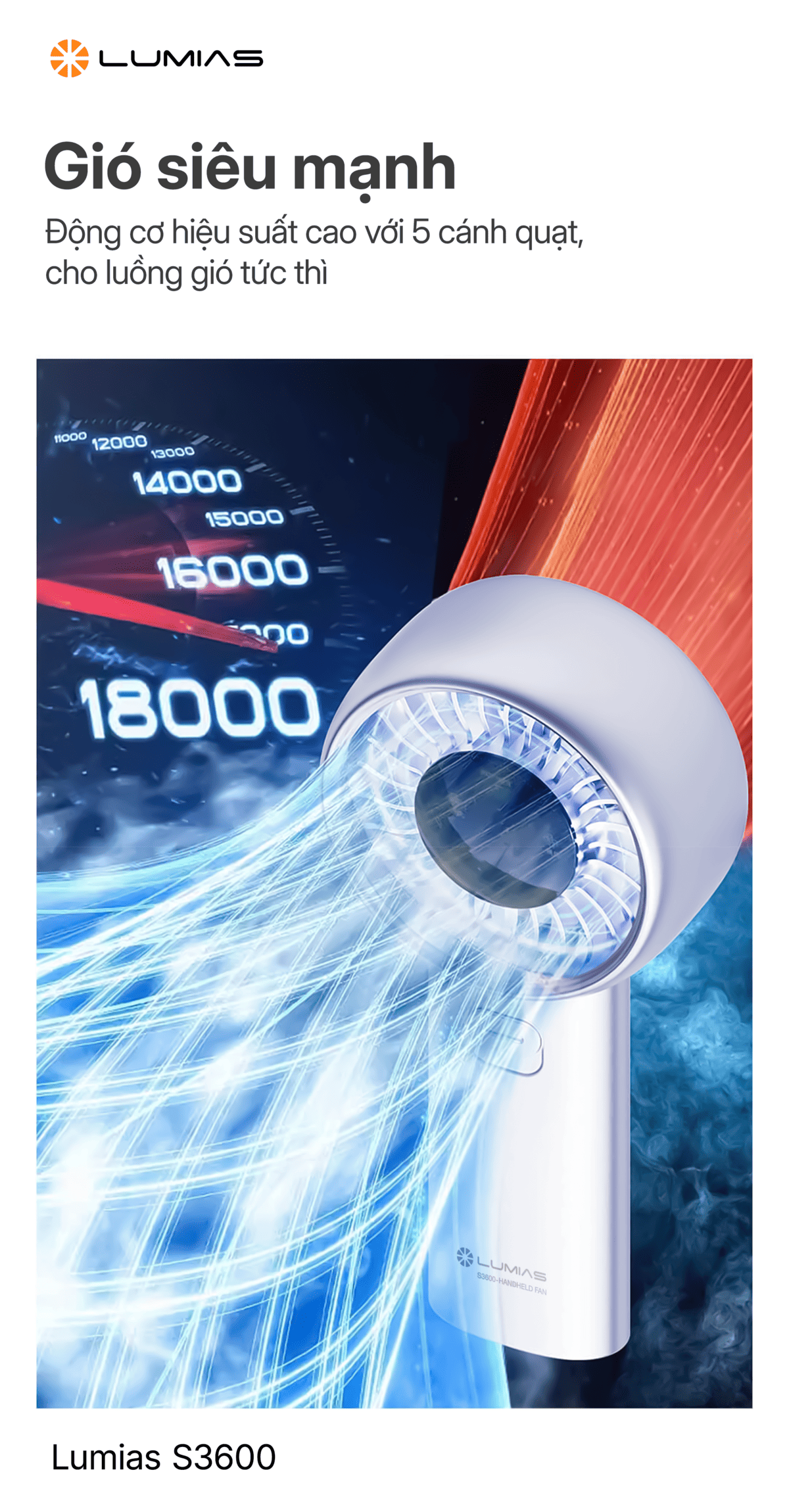Quạt cầm tay Lumias S3600 là mẫu quạt cá nhân 