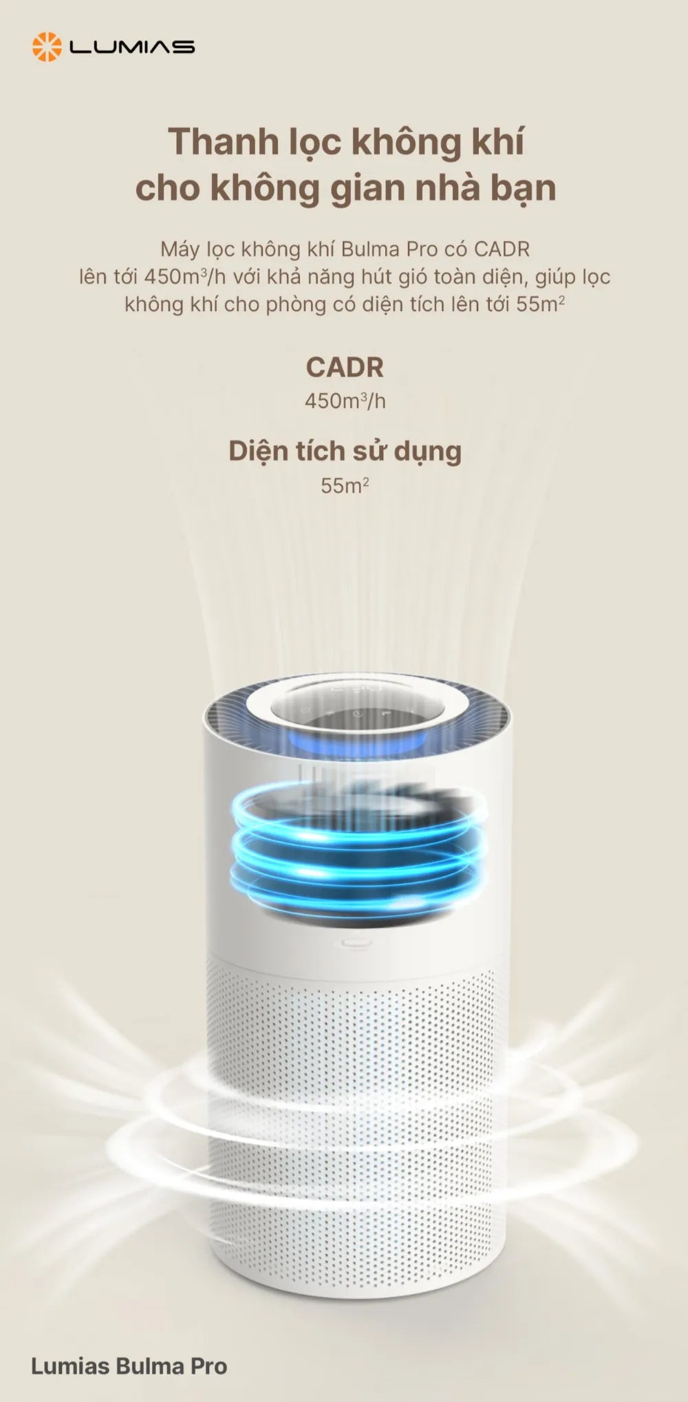Máy lọc không khí Bulma Pro là lựa chọn phù hợp cho gia đình cần cải thiện chất lượng không khí